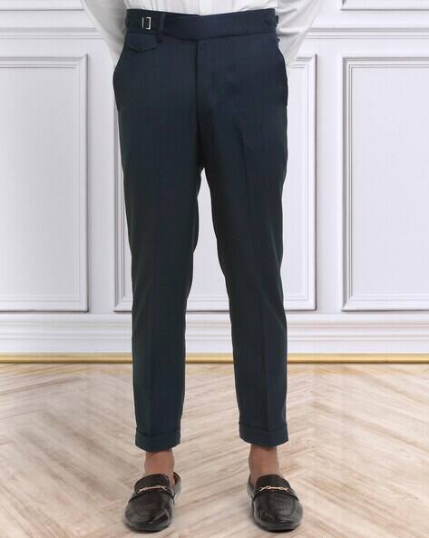 KLOTTHE Men Flat-Front Relaxed Fit Trousers
