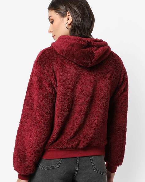 Faux Fur Hooded Sweatshirt