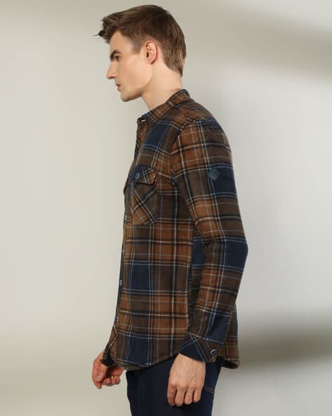 Price History of JOHN PLAYERS JEANS Men Checked Slim Fit Shacket