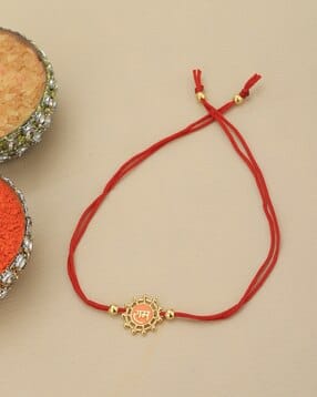 Men Sterling Silver Gold-Plated Ram Rakhi-image-34