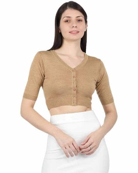 V-neck Cardigan with Button Closure