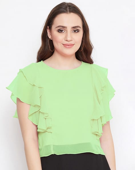 ruffle short sleeve top