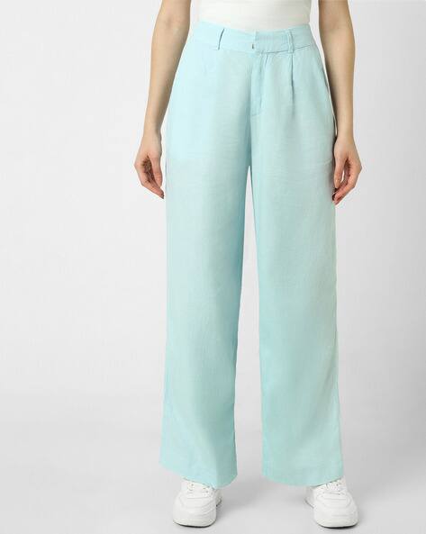 VAN HEUSEN Women Relaxed Fit Flat-Front Trousers