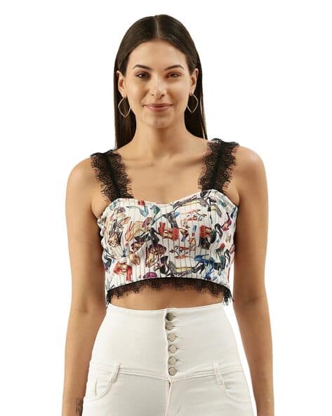 Lace Crop Top with Side Zip