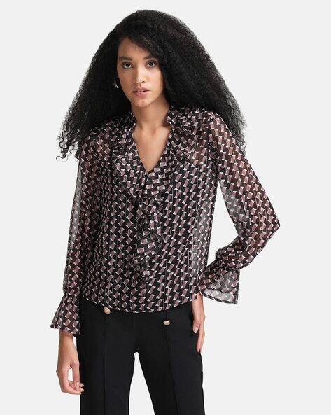 Kazo Women Geometric Print Relaxed Fit Top