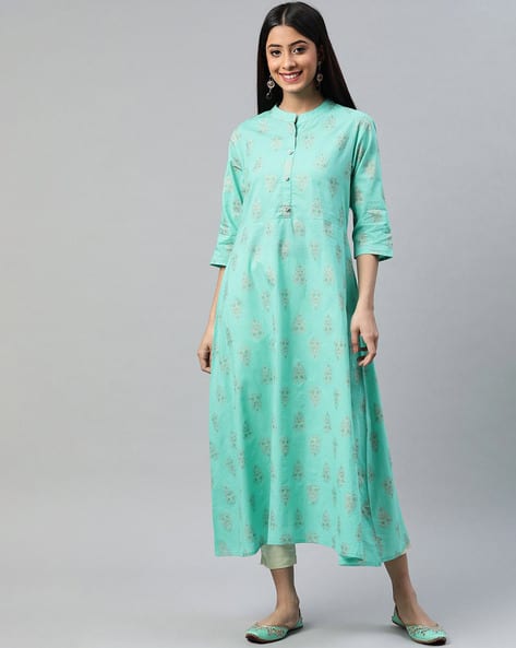 AAYUSIKA Mandarin Collar Straight Kurta