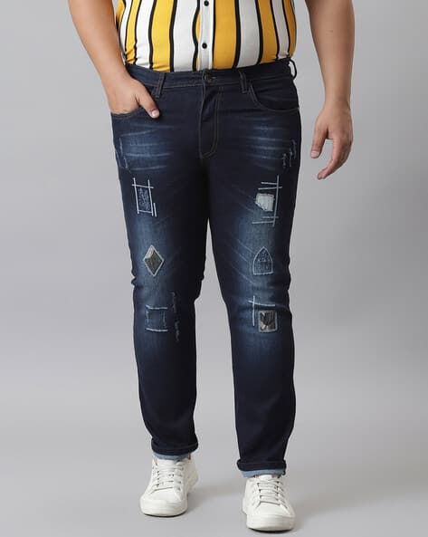 Buy Dark Blue Jeans for Men by Instafab Plus Online