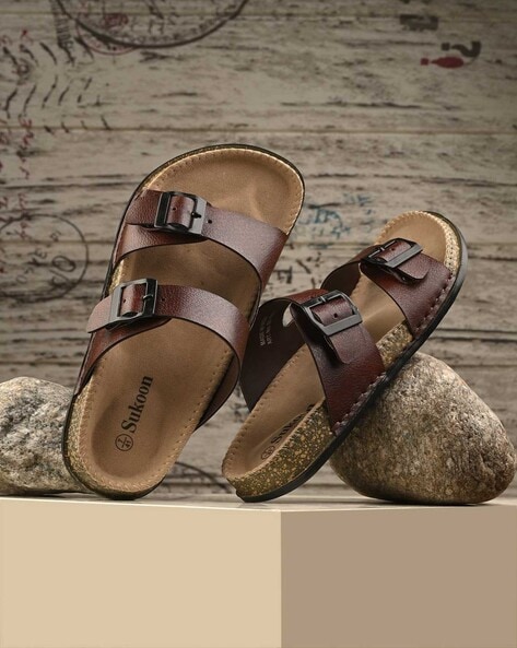 Women Slip-On Slides with Buckle-Accent