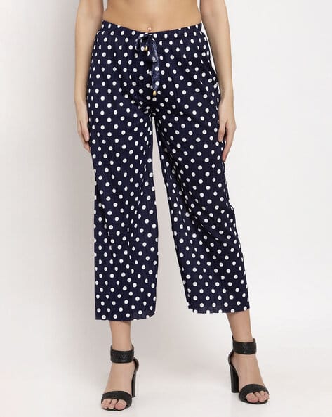 Polka-dot Print Straight Fit Palazzos