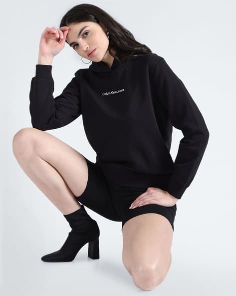 Buy Black Sweatshirt Hoodies for Women by Calvin Klein Jeans