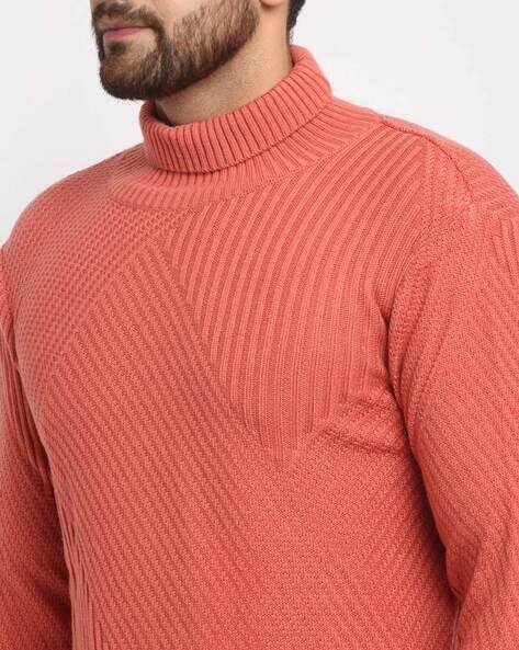 Peach Turtleneck Men's Buy Peach Sweaters Cardigans For Men