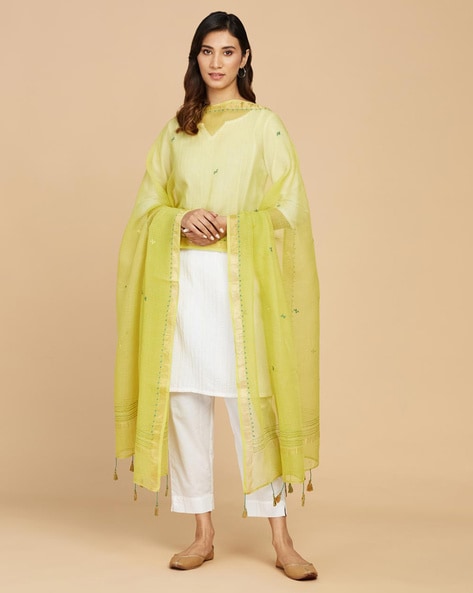 Women Dupatta with Tassels Price in India