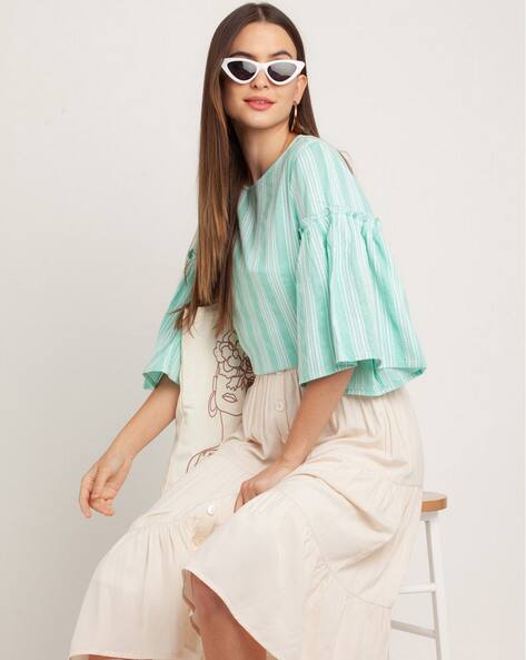 Zink London Striped Bell-Sleeve Regular Top