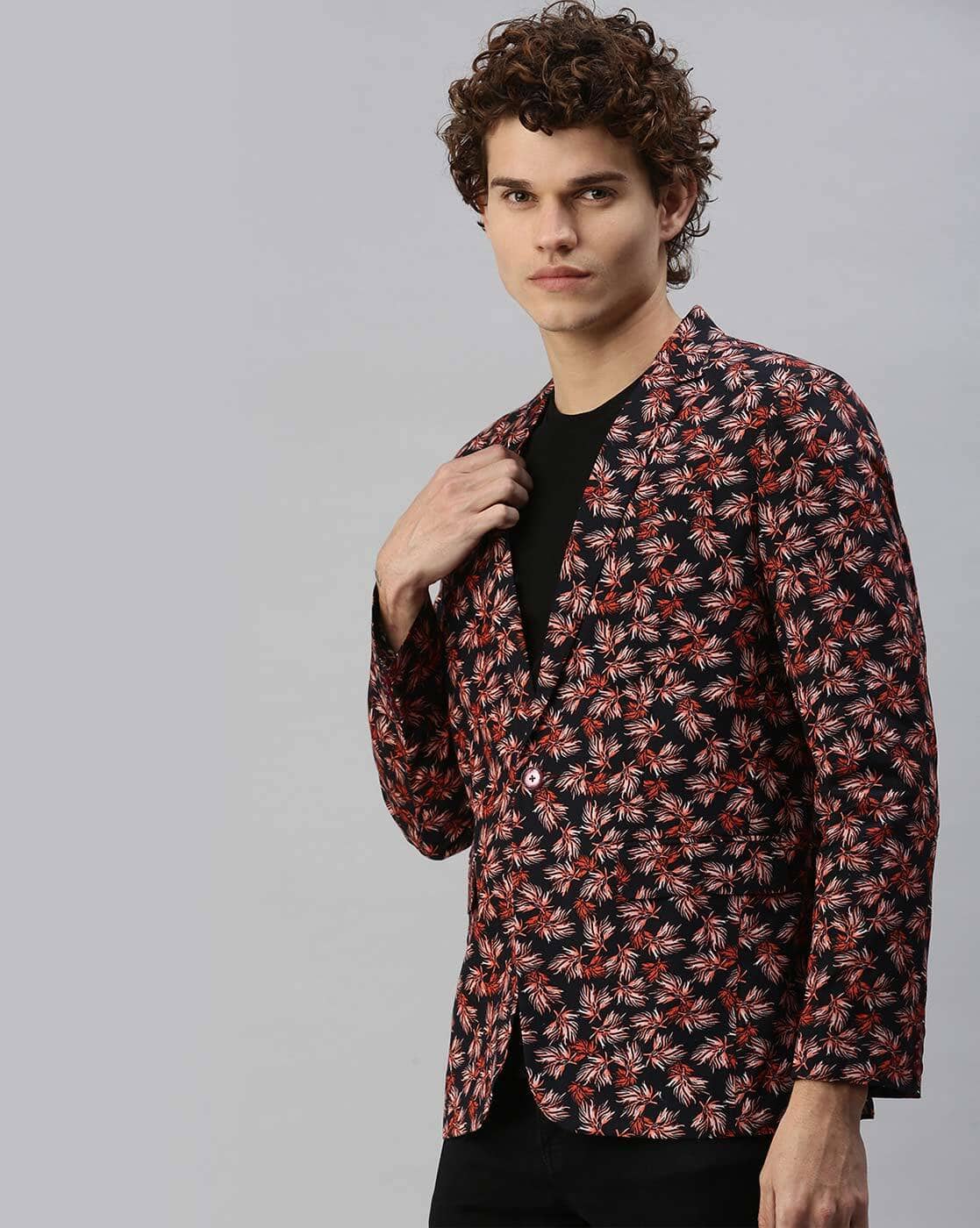 Floral Print Full Sleeve Slim Fit Blazer
