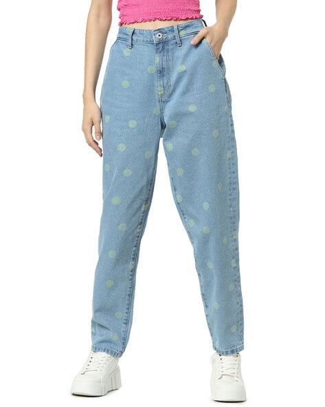 Only Micro Print High-Rise Jeans