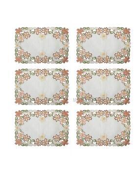 tanlooms Set of 4 Floral Embroidered Placemats-picture-45