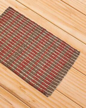 fabindia Striped Jute Bath Mat 27" x 17"-picture-25
