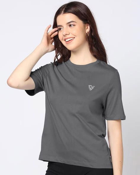 Buy Grey Tshirts for Women by EYEBOGLER Online