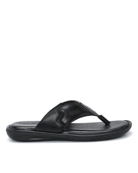 Men Thong-Style Flip-Flops with Genuine Leather Upper - Main Image