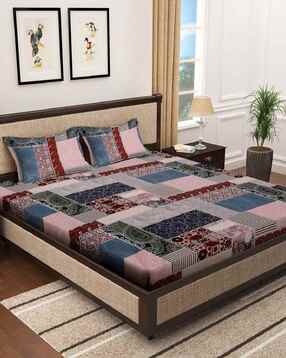 klotthe 300 TC Printed Double King Size Bedsheet with Pillow Covers-picture-20