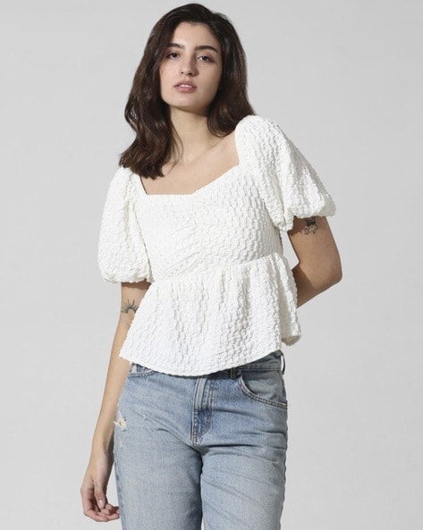 Buy White Tops for Women by ONLY Online Ajio