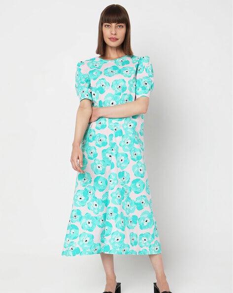 green emerald velvet dress GREEN FLORAL PRINT MIDI DRESS