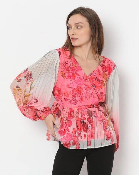Vero Moda Women Floral Print V-Neck Top