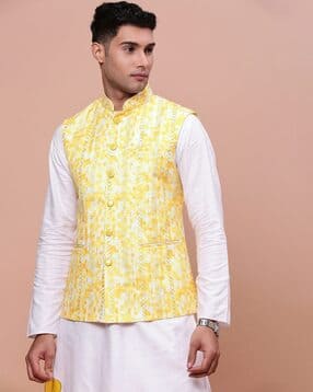 showoff Men Printed Slim Fit Nehru Jacket-picture-12
