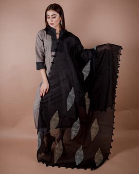 shawkh Women Embroidered Dupatta with Tassels-picture-46