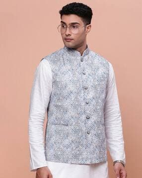 showoff Men Printed Slim Fit Nehru Jacket-picture-11