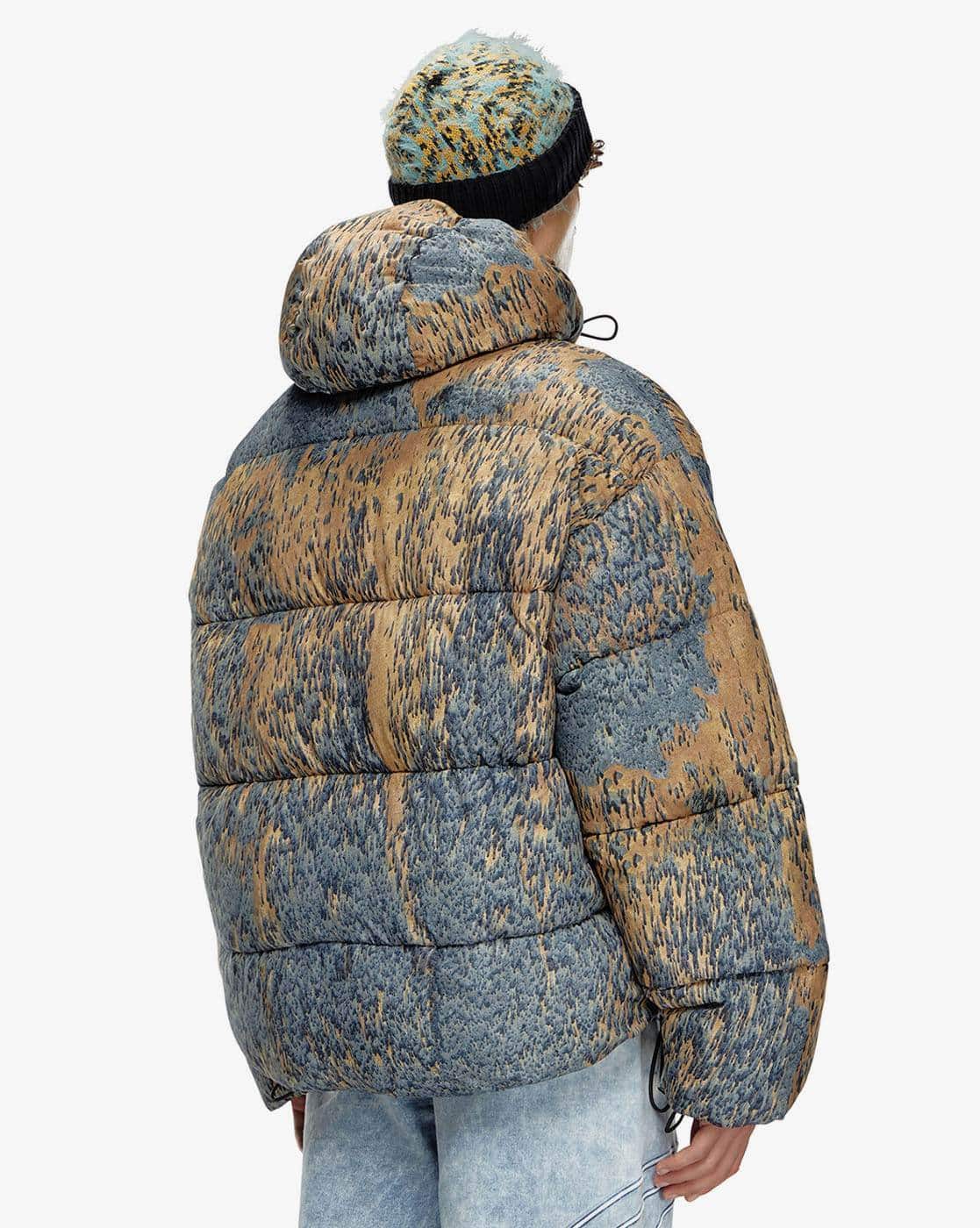 Buy DIESEL W-Bogaert Regular Fit Winter Jacket | Blue & Brown