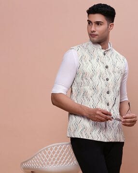 showoff Men Embellished Slim Fit Nehru Jacket-picture-12