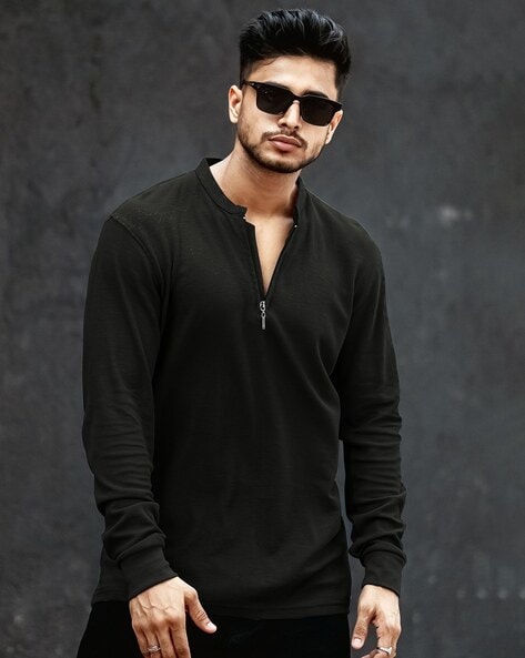 Men Extra Slim Fit Henley T-Shirt