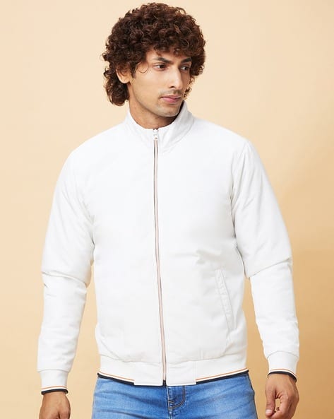 Men Zip-Front Bomber Jacket