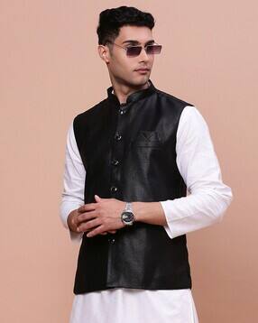 showoff Men Slim Fit Nehru Jacket with Welt Pockets-picture-14