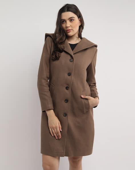 Women Regular Fit Coat with Insert Pockets