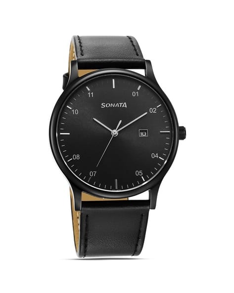 For Men Sonata Black Wrist Watch Men Water-Resistant Analogue