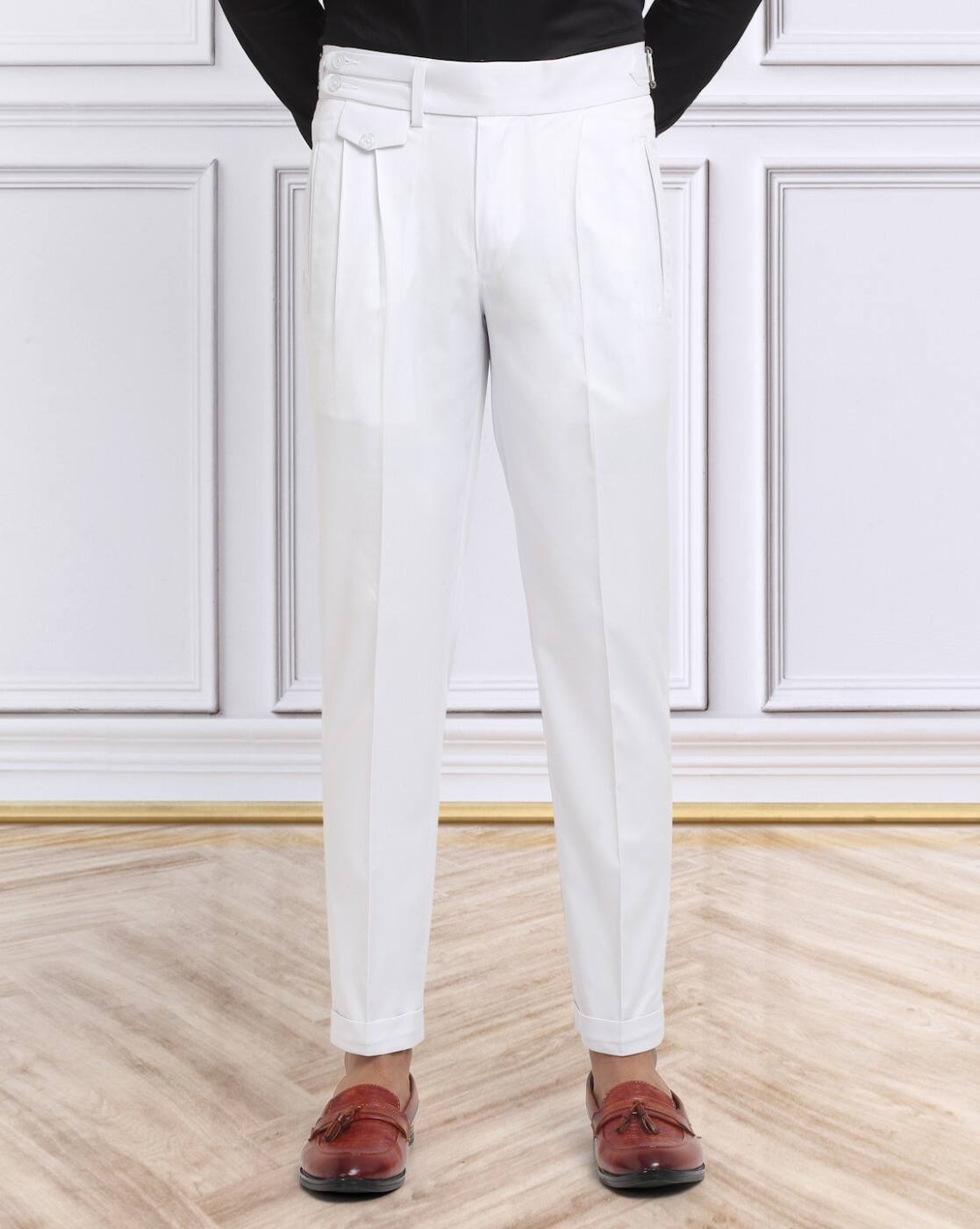 Buy KLOTTHE Men Slim Fit Flat-Front Chinos Online | Ajio.com