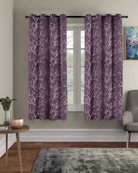 RRC Set of 2 Printed Eyelet Window Curtains