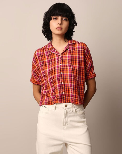 Only Women Checked Regular Fit Shirt