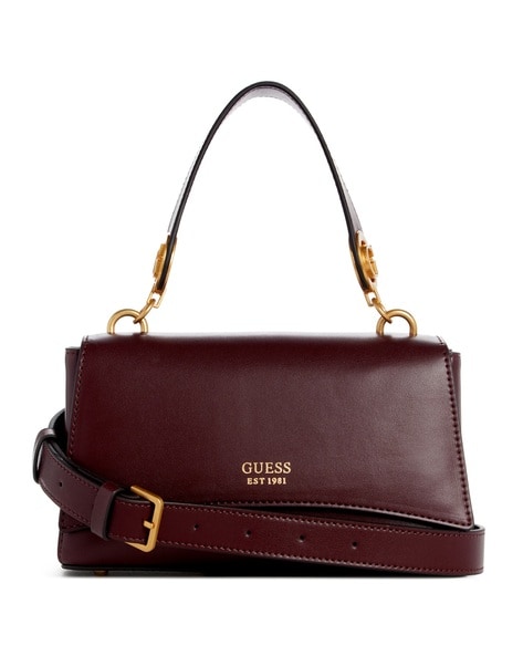 Burgundy guess handbag online