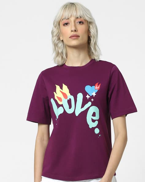 Typographic Printed Cotton T-Shirt