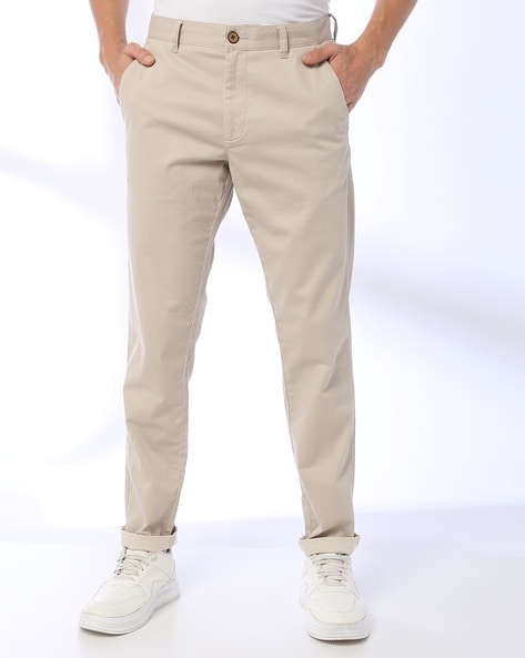 Men Flat-Front Tapered Fit Chinos