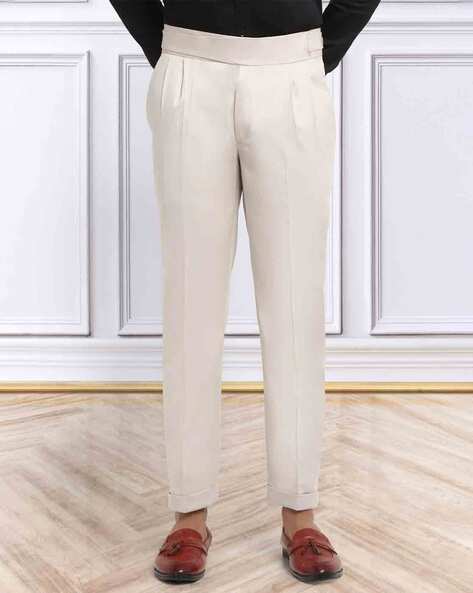 KLOTTHE Men Slim Fit Pleated Pants