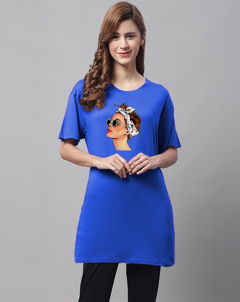 Kanvin Women Graphic Print Round-Neck T-Shirt