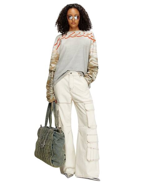 Buy DIESEL D-SIRE-CARGO-D Relaxed Fit Cotton Jeans | White Color 