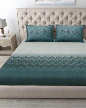 mafatlal 186 TC Geometric Print King-Size Bedsheet with Pillow Covers-picture-11