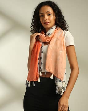 Women Polka-Dot Print Scarf