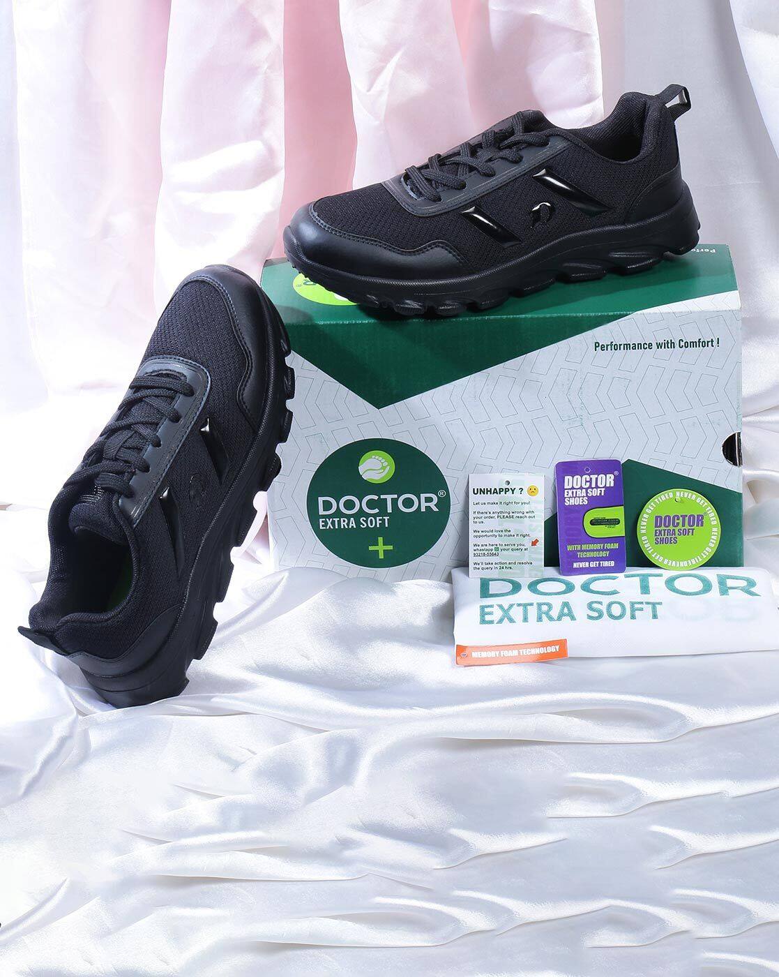 Buy Bk-Black Sports Shoes for Men by Doctor Extra Soft Online