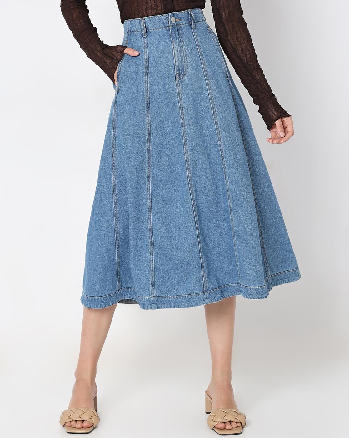 Buy Medium Blue Denim Skirts for Women by Vero Moda Online